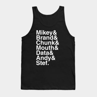 Goonies - Mikey & Brand & Chunk & Mouth & Data & Andy & Stef. (White) Tank Top